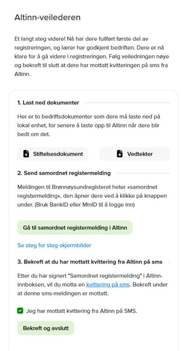 Altinn veileder slutt