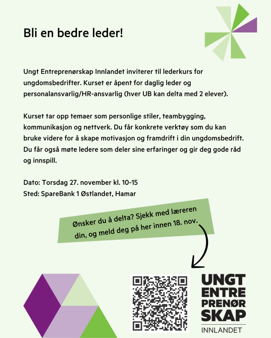 Invitasjon lederkurs UB Innlandet 2025